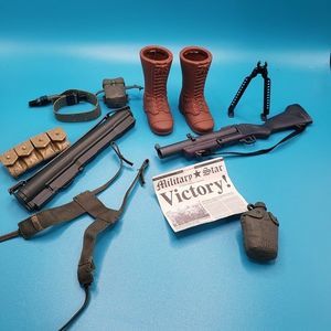 Lot of G I Joe Action Figure War Accessories Boots Gun Battle Gear Army Weapons